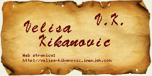 Veliša Kikanović vizit kartica